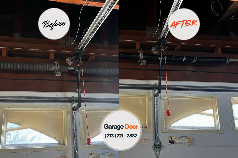 Before and after: garage door repair Glenshaw, PA